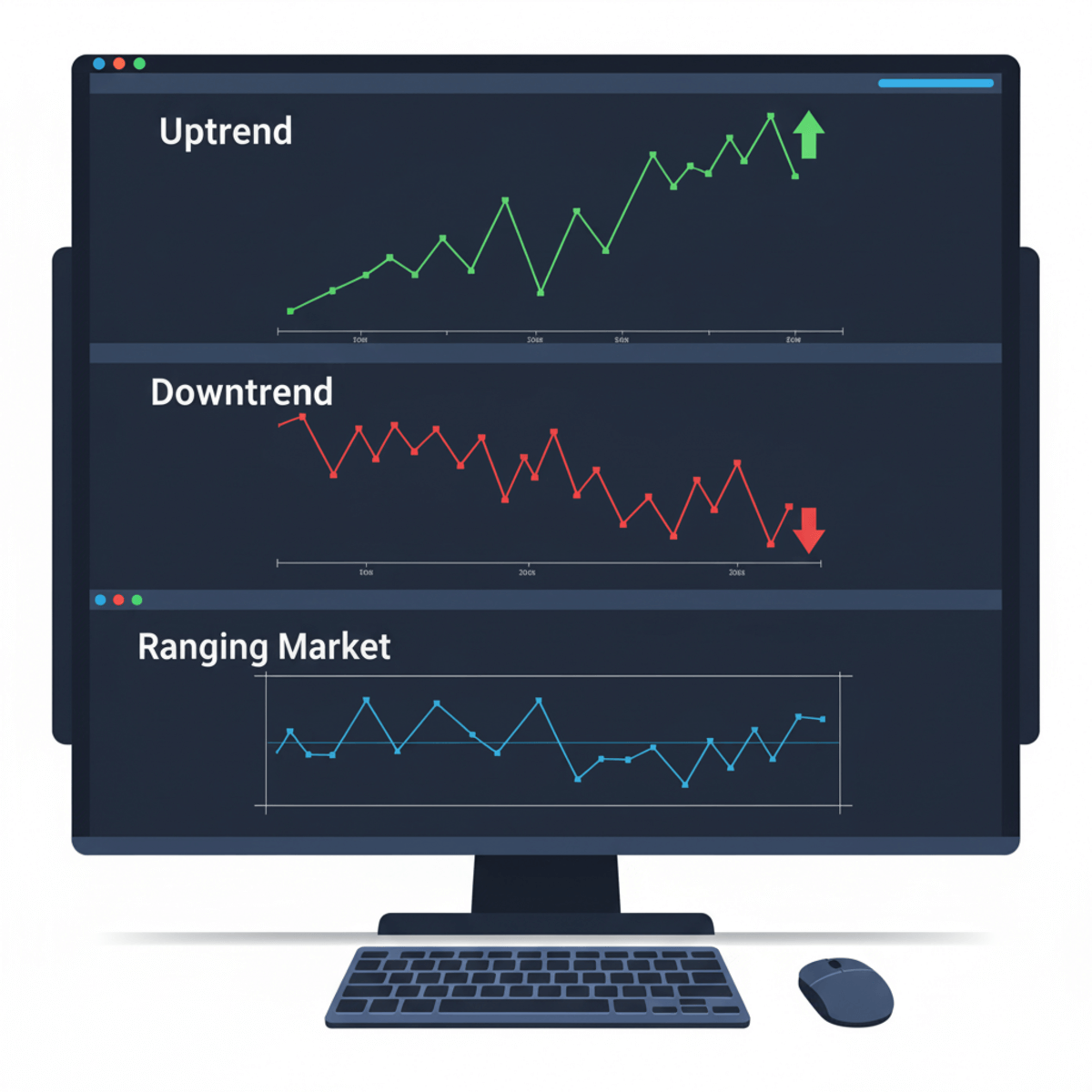 Understanding Market Trends: Uptrend, Downtrend & Ranging