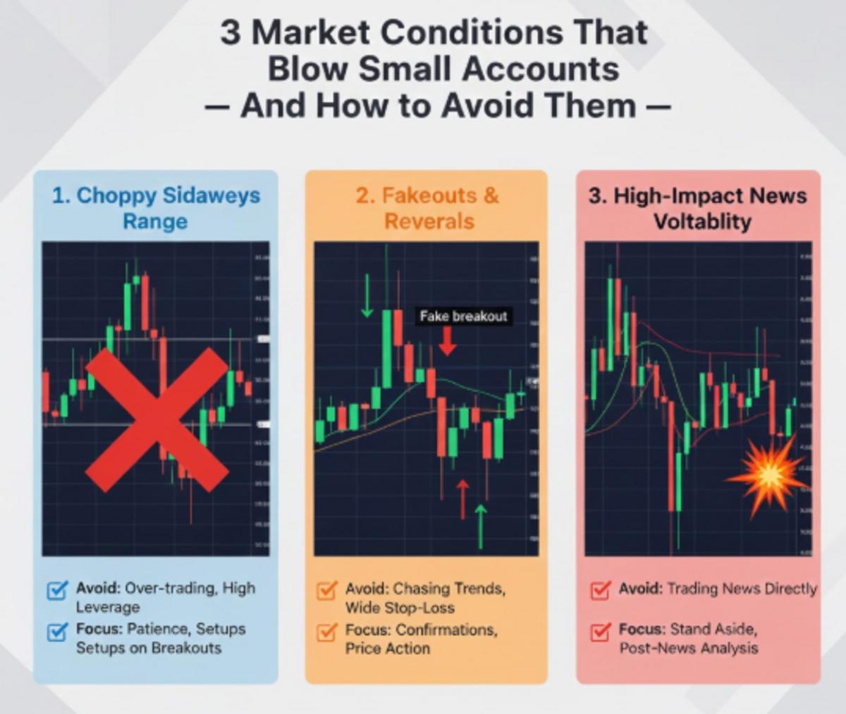 3 Market Conditions That Blow Small Accounts — And How to Avoid Them