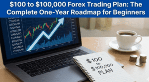 $100 to $100,000 Forex Trading Plan: The Complete One-Year Roadmap for Beginners