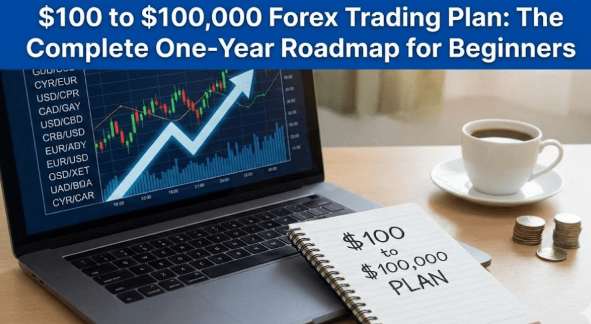 $100 to $100,000 Forex Trading Plan: The Complete One-Year Roadmap for Beginners